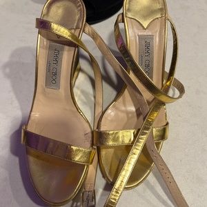 vintage gold Jimmy Choo wedges